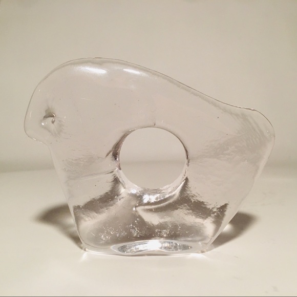 Vintage Pukeberg Sweden Clear Glass Bird Napkin Holders - Picture 2 of 6